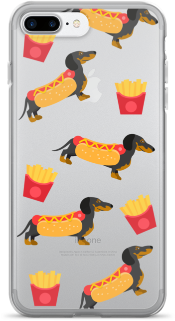 Hot Dog Dachshund With Fries Iphone Case - Mobile Phone (800x800), Png Download