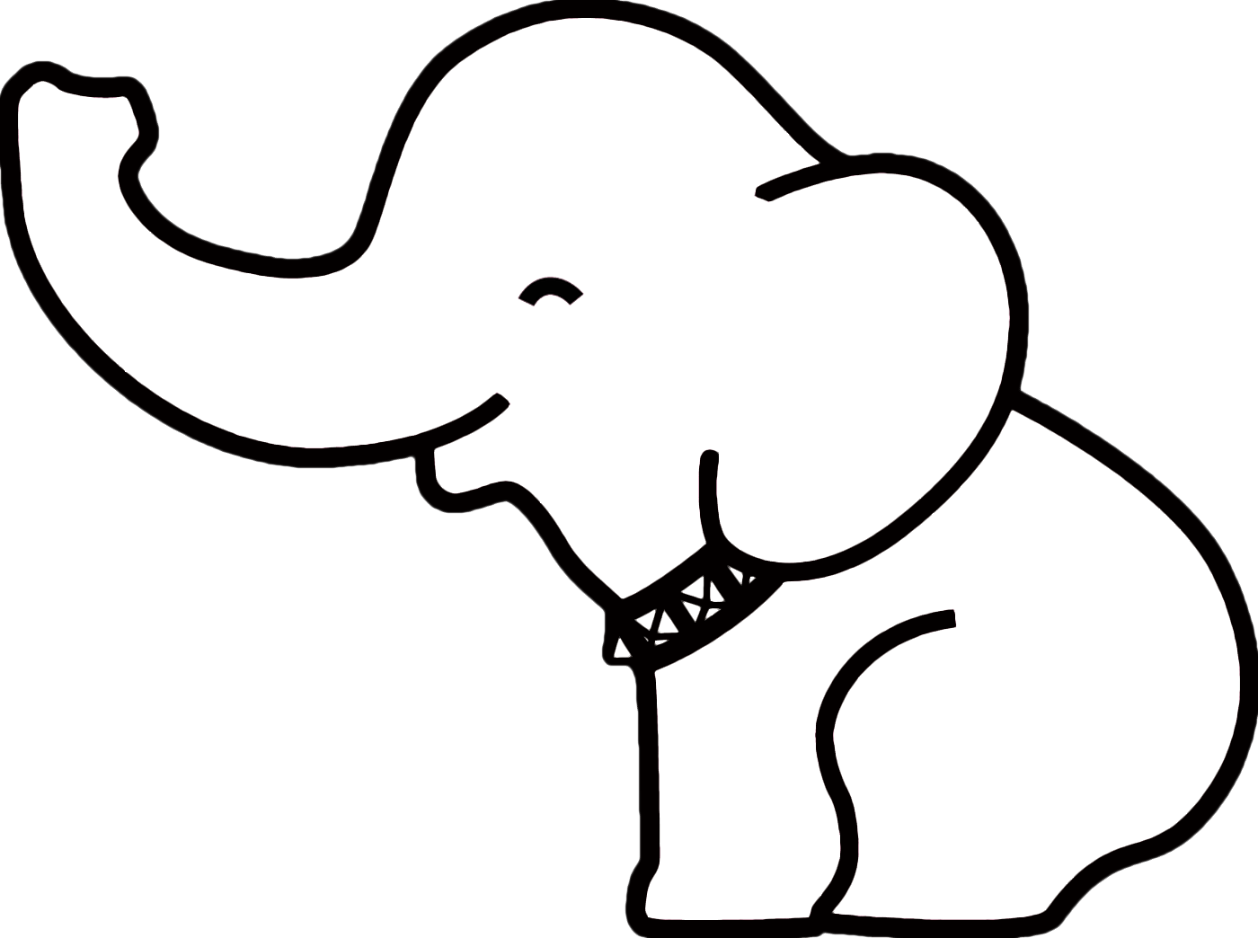 Pin Elephant Outline On Pinterest - Elephant To Draw Easy (1400x1044), Png Download