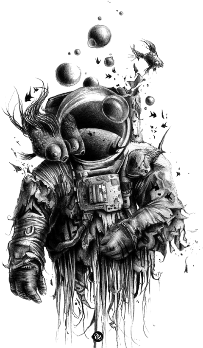 Free Png Astronaut Png Images Transparent - Astronaut Tattoo Drawing (480x720), Png Download