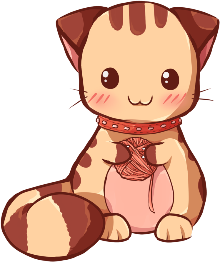 Kawaii Cat By Dessineka On Deviantart Clip Black And - Kawaii Cat (894x894), Png Download