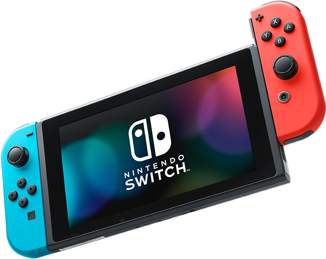 Play Together Anytime, Anywhere - Nintendo Switch Blue And Red (660x571), Png Download