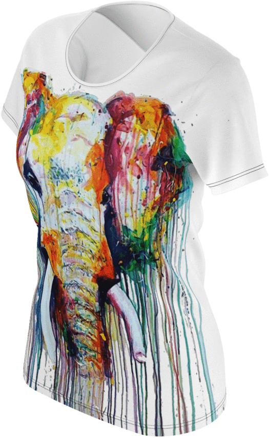 Watercolor Elephant Women's T-shirt - Jellyfish (1024x1024), Png Download