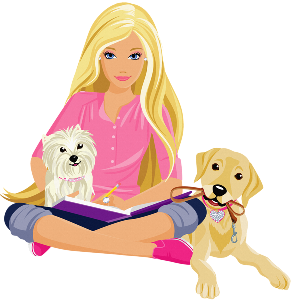 Transparent Barbie Clipart Cute Baby Clipart Pinterest - Barbie: Girls Coloring Book (584x600), Png Download