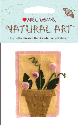 Pink Roses In Pot, Sticker, Mrs - Mrs. Grossman's Natural Art-pink Roses In Pot (288x441), Png Download
