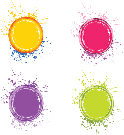 Four Splatter Abstract Color Splash Vector, Abstract, - Vector Graphics (360x360), Png Download