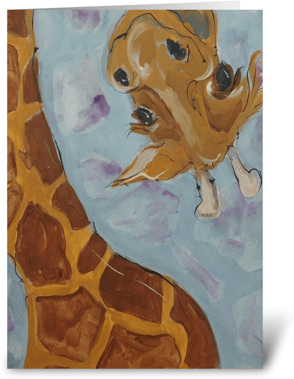 Tall Giraffe Birthday Greeting Card - Giraffe (700x792), Png Download