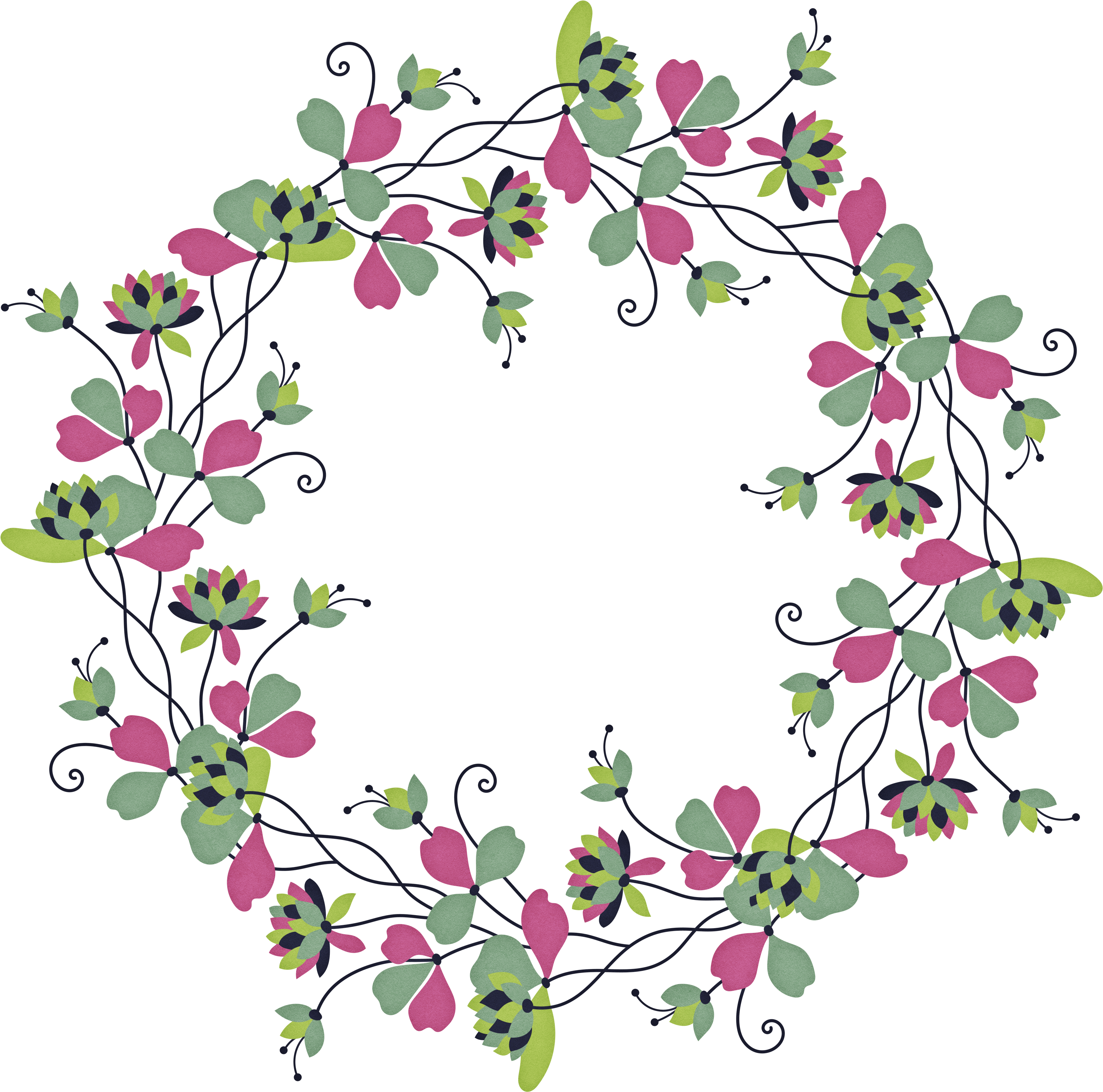 Shabby Chic Floral Wreath By Kisika Graphicriver - Overlays Flower Frame Png (3109x3097), Png Download