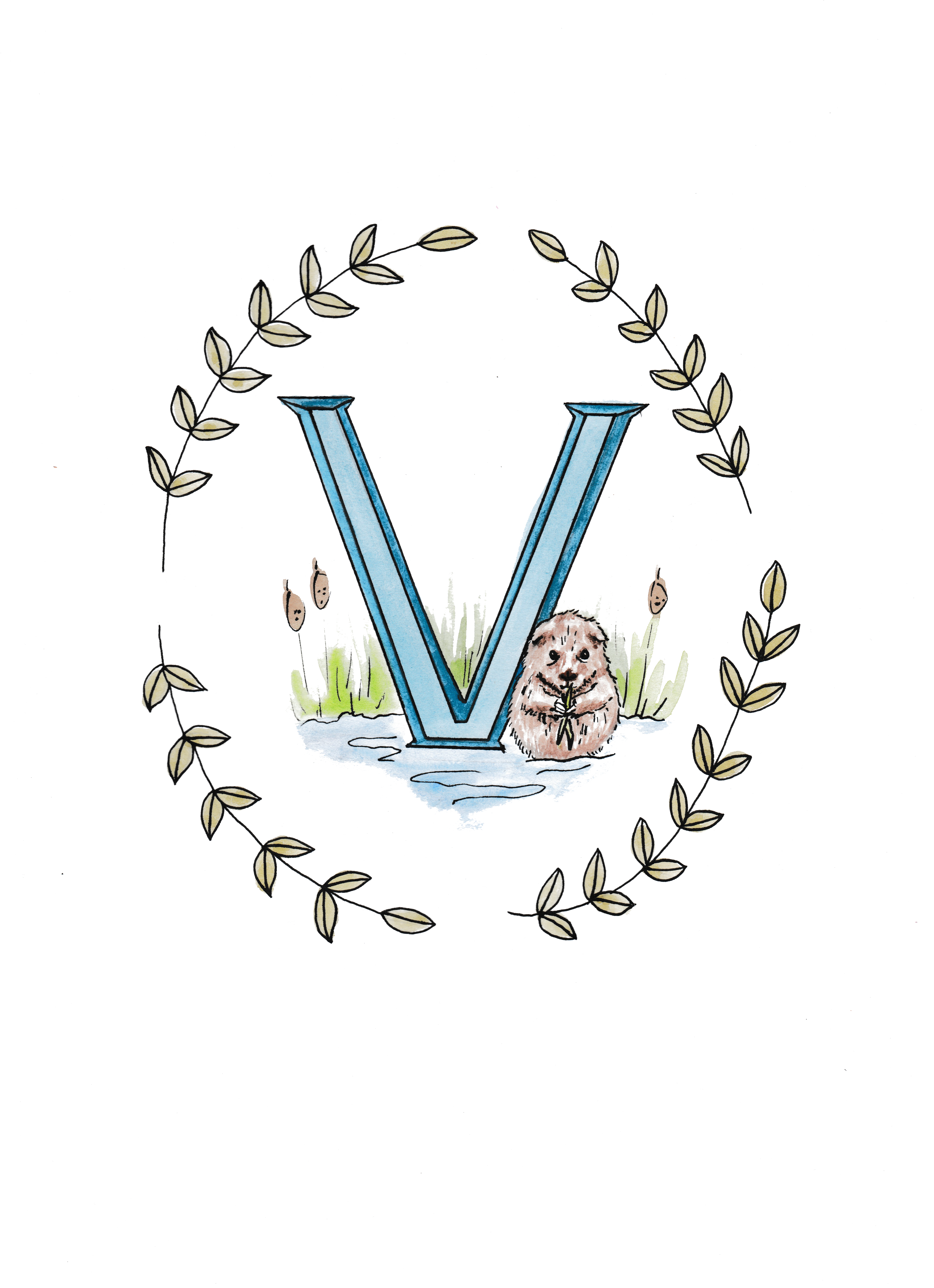 Alphabet Art Print Hand Painted Watercolour Design - Illustration (5100x7008), Png Download