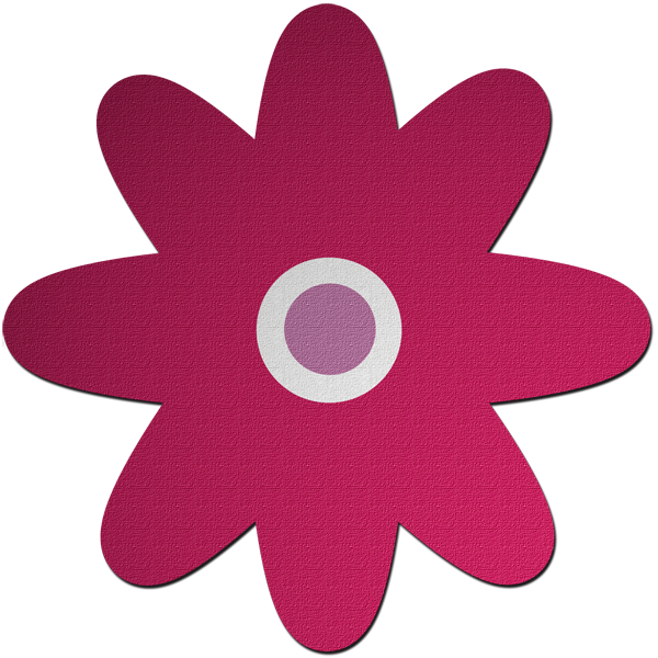 Ornate Pink - Flor De Oito Pontas Molde (600x600), Png Download