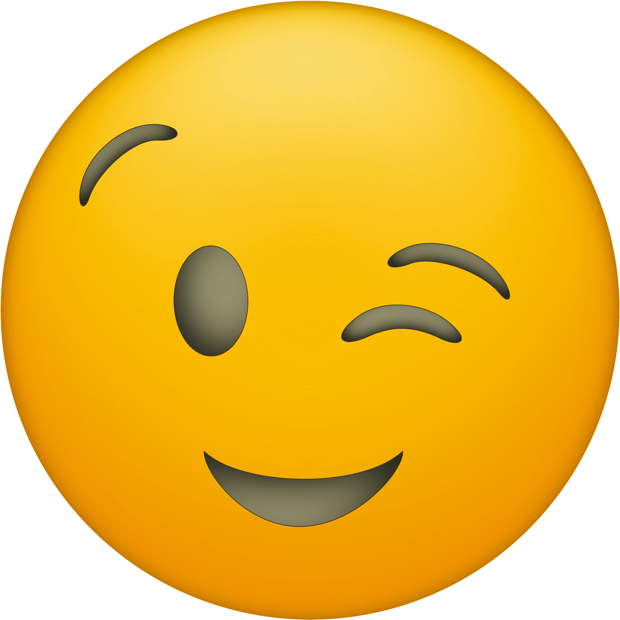 Click The Following Links To Print The Emoji Faces - Winky Face Emoji (2083x2083), Png Download