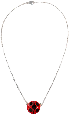Ladybug Steel Necklace - Swarovski Ag (374x560), Png Download