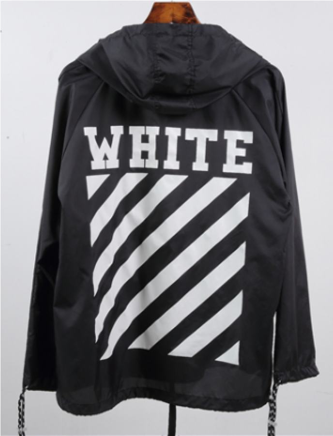 plain white windbreaker