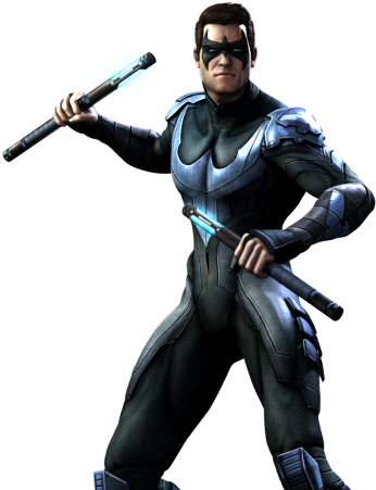 Nightwing - Nightwing Injustice (350x459), Png Download
