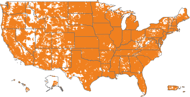 Boost Mobile Map Coverage - Boost Mobile Coverage 2017 (653x336), Png Download