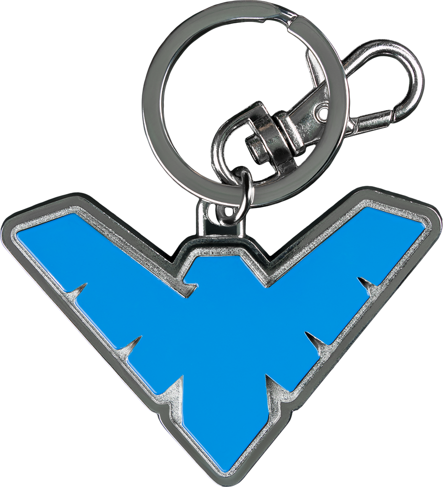 Nightwing Logo Enamel Keychain - Batman Nightwing Logo Colour Enamel Keychain Iko0846 (909x1000), Png Download