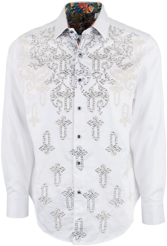 Robert Graham Baroque Off White Sport Shirt - Pinto Ranch (544x800), Png Download