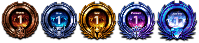 Hots Season Rewards Portraits Tiers - Heroes Of The Storm Ranks (800x176), Png Download