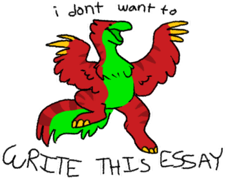 I Made This Instead Of Writing An Essay - Cartoon (500x357), Png Download