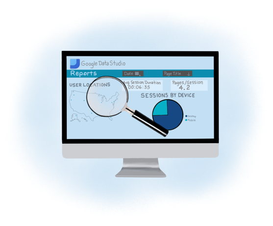 Track Google Data Studio Reports With Google Analytics - Led-backlit Lcd Display (557x461), Png Download