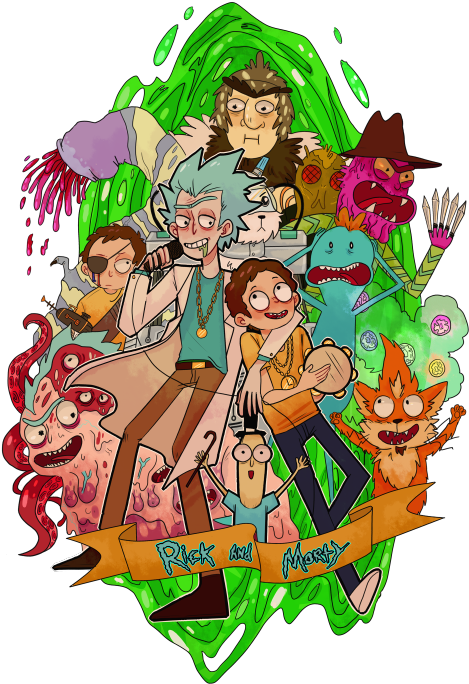 Rick And Morty Things - Наклейки Рик И Морти (500x725), Png Download