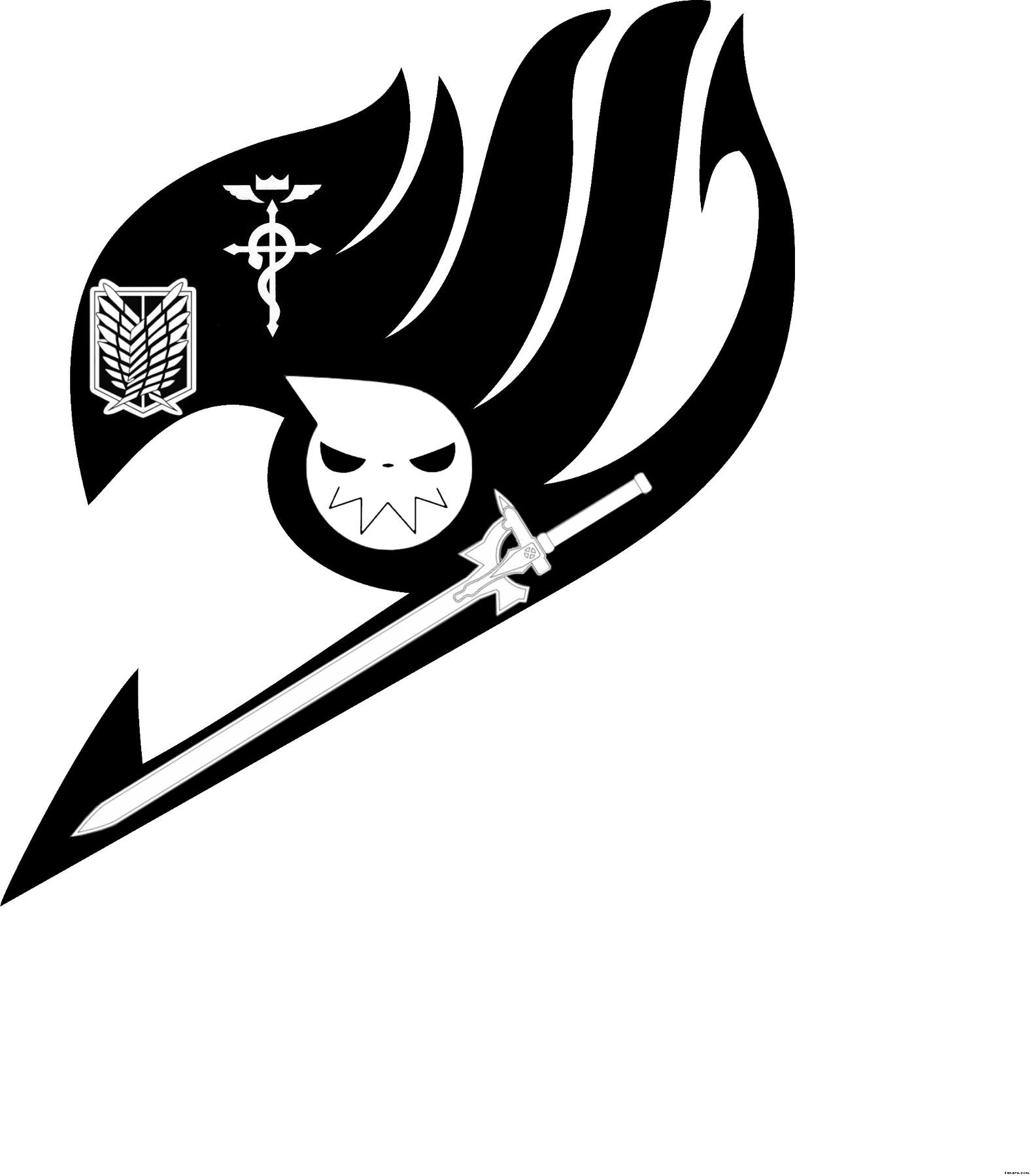 Five Anime's In One Fairy - Full Metal Alchemist Symbol (1577x1799), Png Download