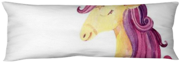 Watercolor Fairy Tale Card With Magic Unicorn Body - Cushion (400x400), Png Download