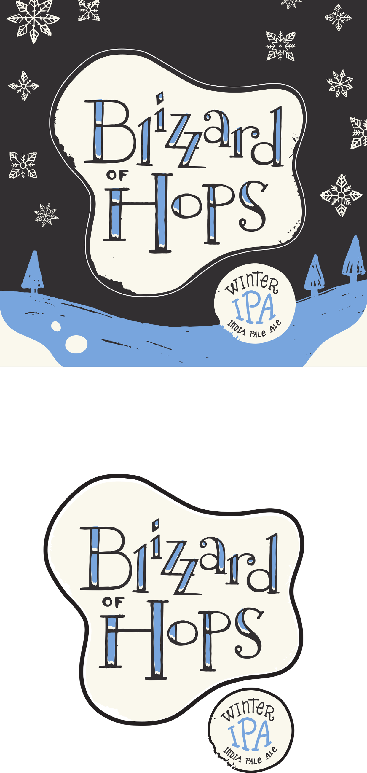 Blizzard Of Hops Logo - Troegs Blizzard Of Hops Winter Ipa - 12 Fl Oz Bottle (1249x2632), Png Download