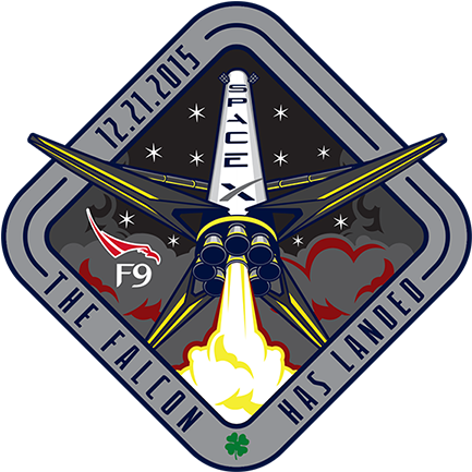 Falcon 9 Landing Patch - Spacex Mission Patches (450x450), Png Download