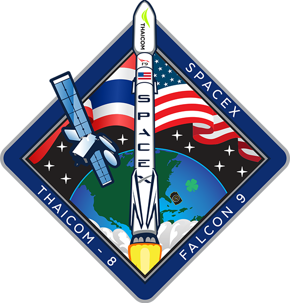 Florida Spacex Launch Delayed At Least A Day - Thaicom 8 Patch (574x600), Png Download
