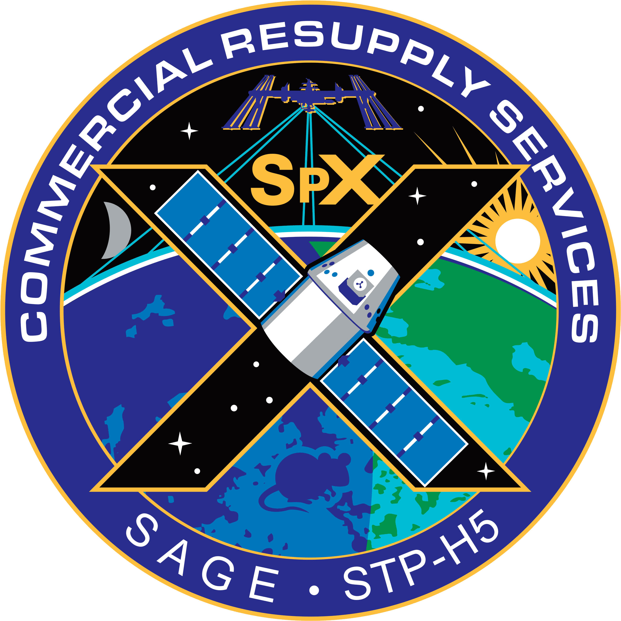 Spacex Commercial Resupply Mission 10 Logo - Spacex Crs 10 (2642x2640), Png Download