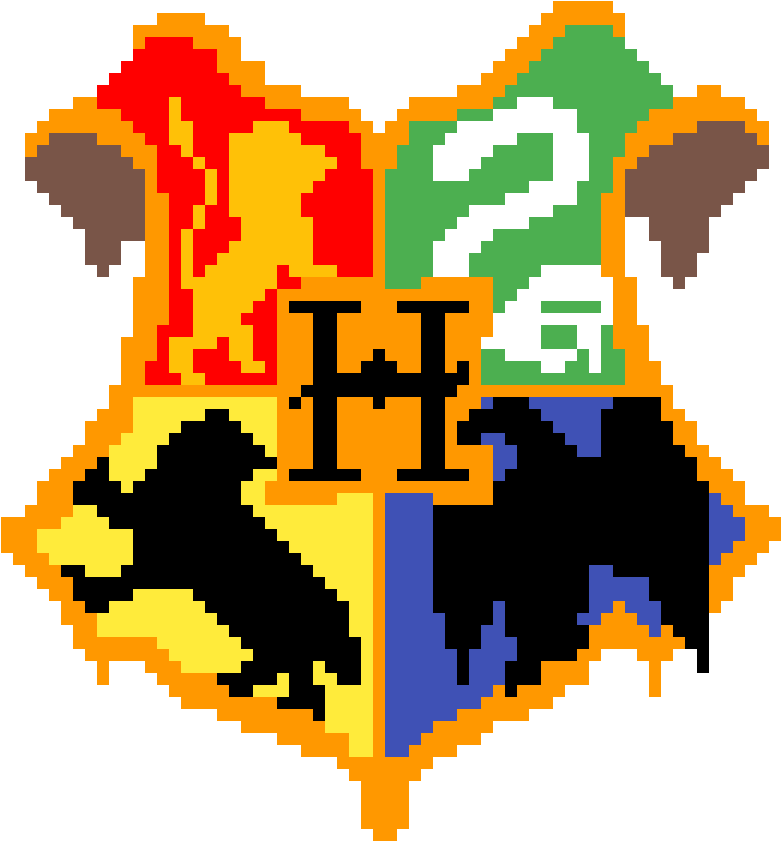 Hogwarts Crest - Pixel Art Harry Potter (1200x1200), Png Download