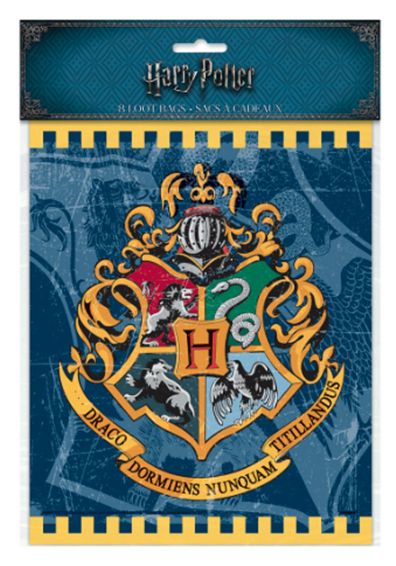 Harry Potter Treat Loot Bags With Hogwarts Crest - Harry Potter Party Bags, Pack Of 8 (470x577), Png Download