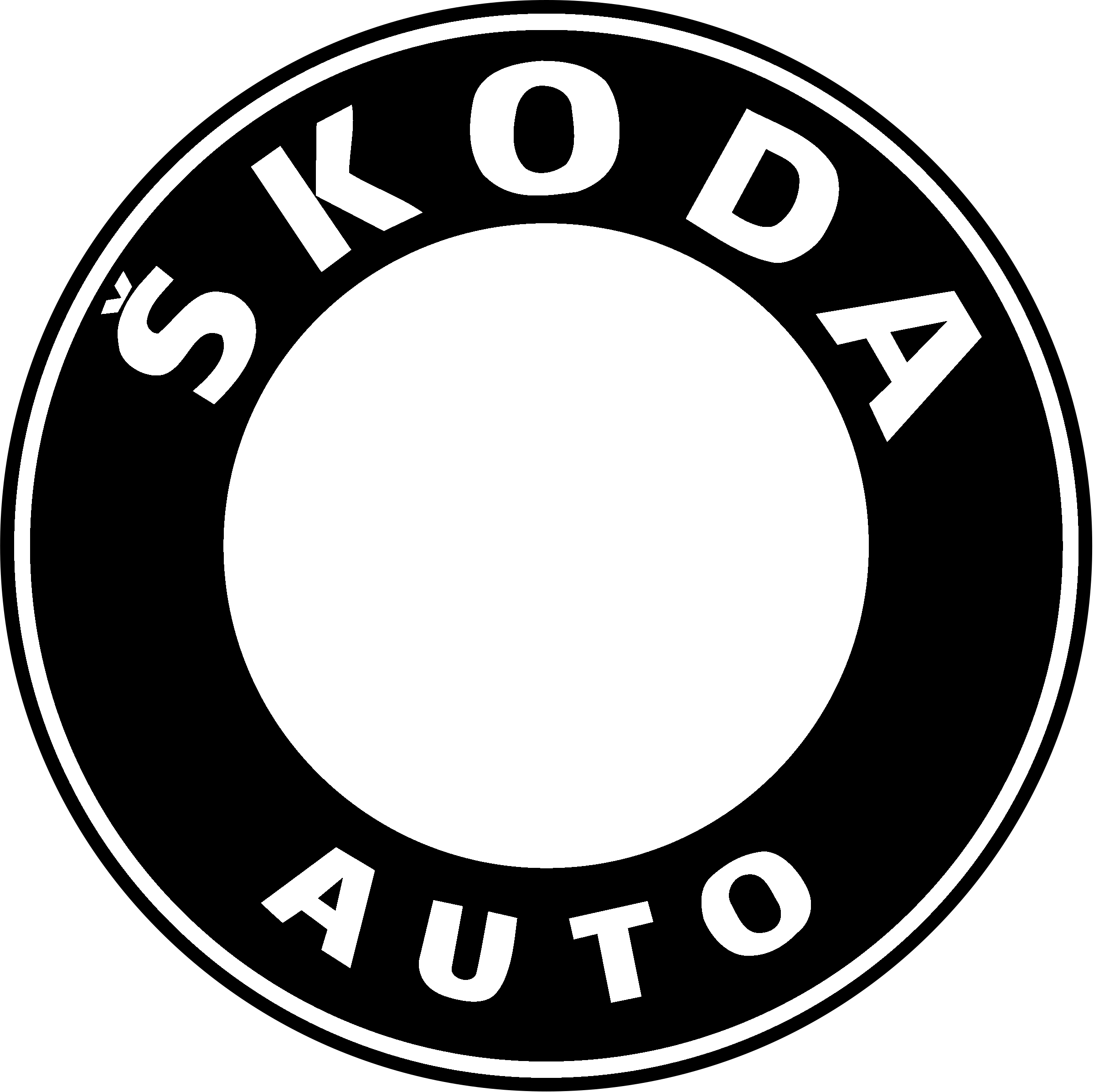 Skoda Logo Black And White - Png Vector Skoda Logo (2400x2397), Png Download