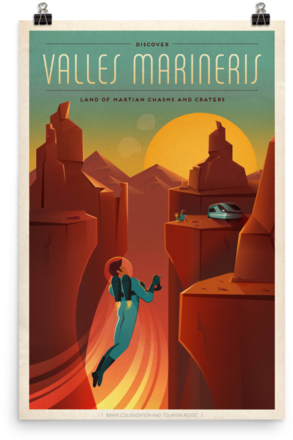 Valles Marineris Spacex Travel Tourism Poster - Spacex Mars Posters (500x500), Png Download