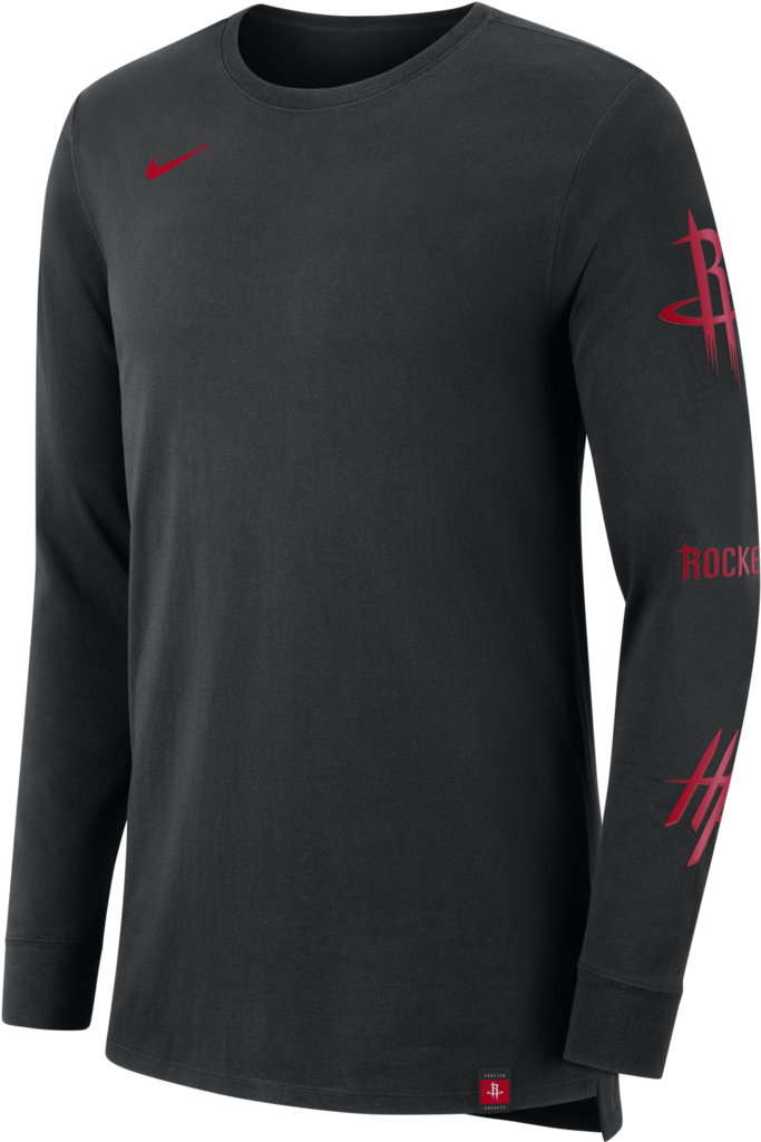 Men's Houston Rockets Nike L/s Sleeve Logos Tee - Shirt (1024x1024), Png Download