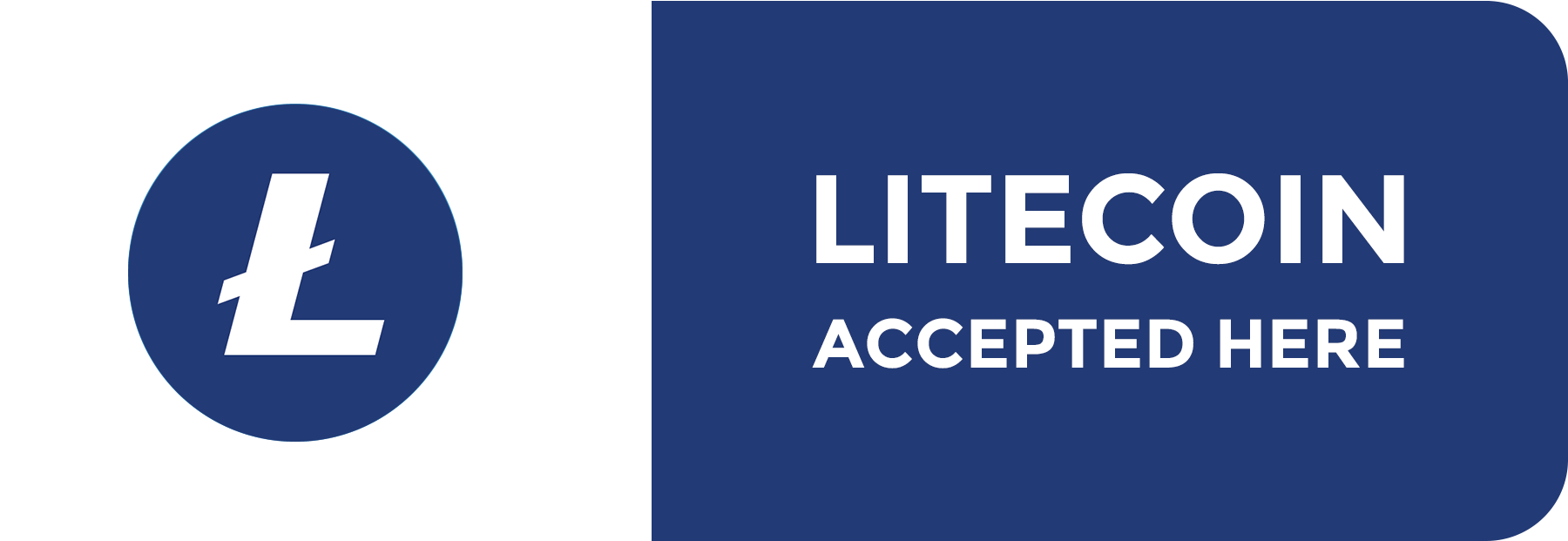 Litecoin Accepted Here New Colour - We Accept Bitcoin Ethereum Litecoin (1920x657), Png Download