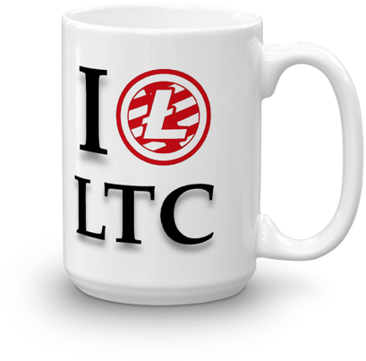 I Heart Litecoin Logo Glossy White Coffee Blockchain - Pink Fri-yay Mug - 11oz (498x498), Png Download