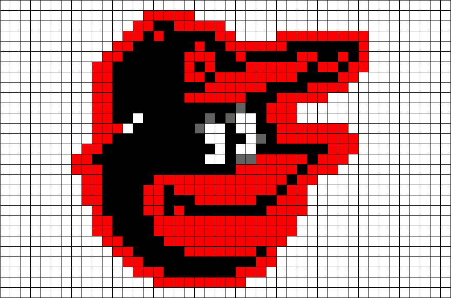 Baltimore Orioles Pixel Art (880x581), Png Download
