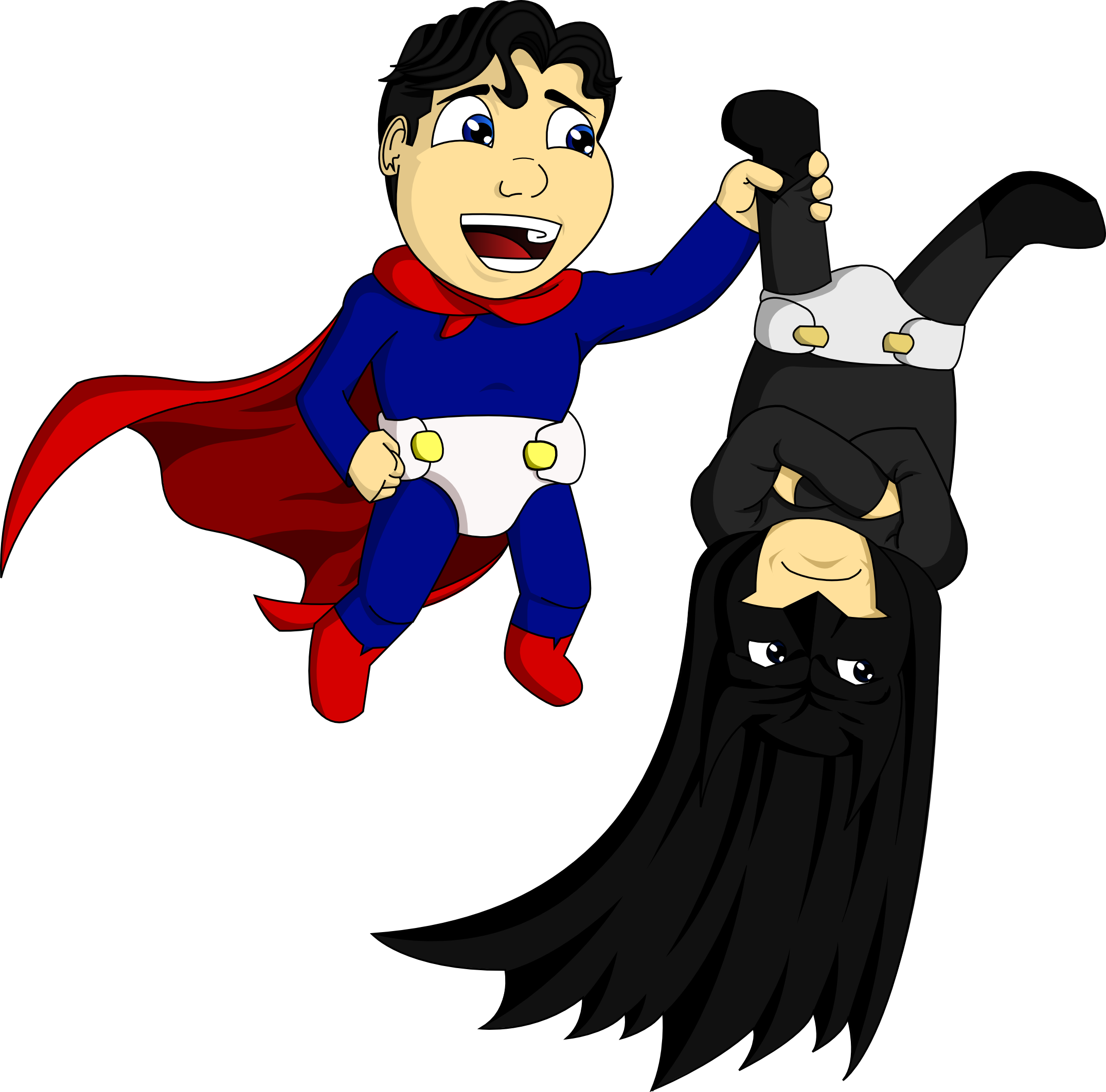 Superman Batman Youtube Drawing - Superman And Batman Baby (2150x2124), Png Download
