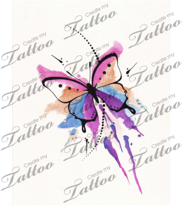 Watercolor Butterfly - Capricorn Tattoos Designs For Girls (400x400), Png Download