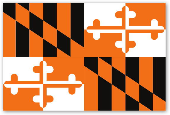 Orioles Maryland Flag Sticker - Maryland State Flag (600x418), Png Download