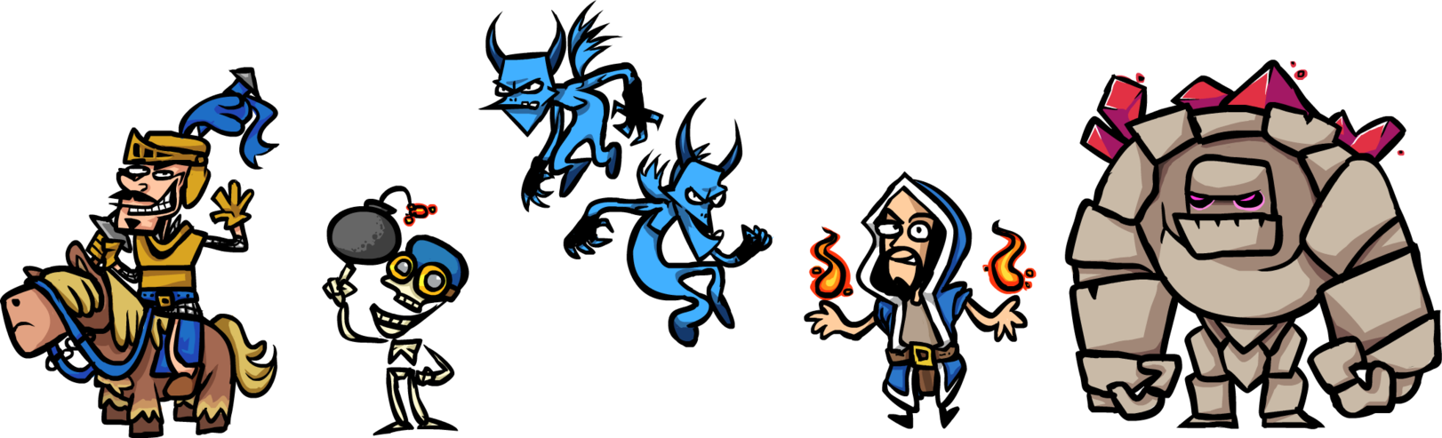 Clash Royale Troops - Clash Royale Pictures Of Troops (1622x493), Png Download