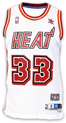 Miami Heat - Alonzo Mourning White Jersey (300x450), Png Download
