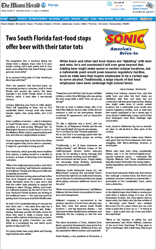 Sonic Beer - Sonic Fast Food (614x983), Png Download