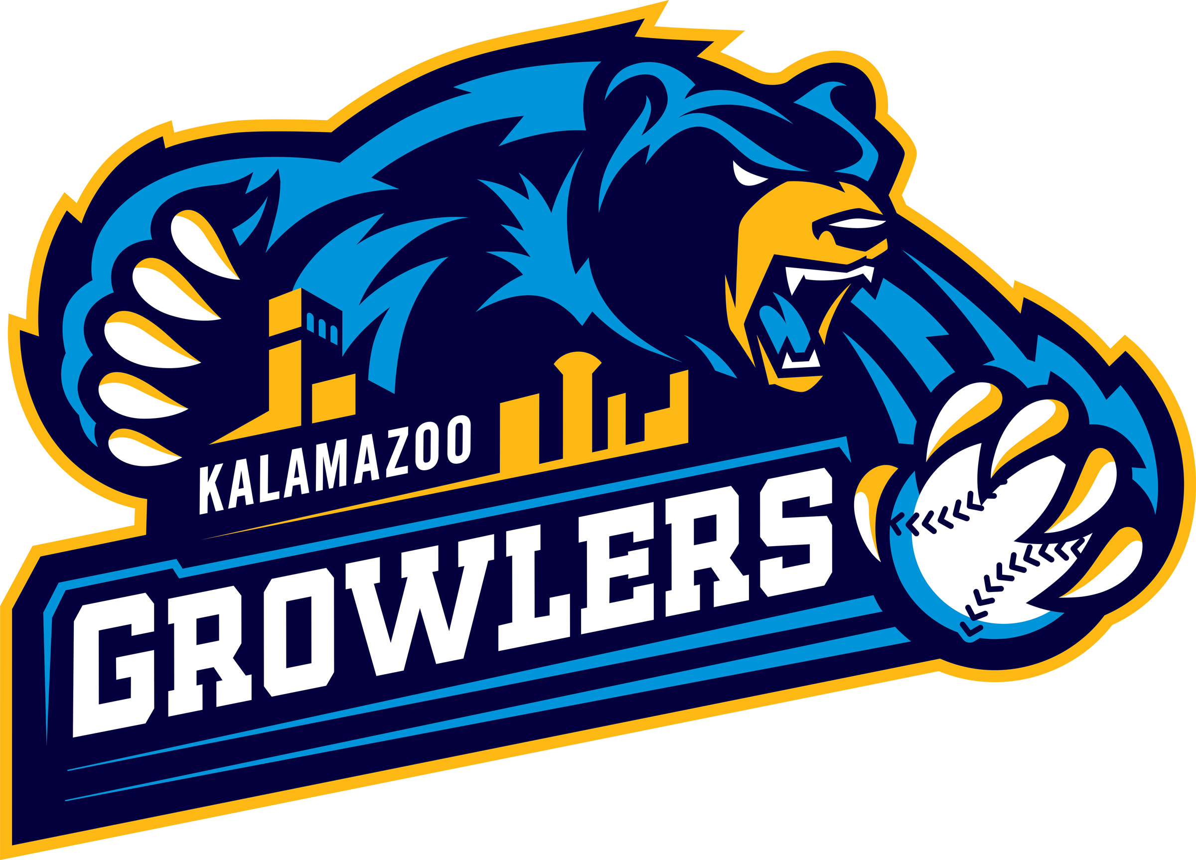 Main Logo Final - Kalamazoo Growlers (2400x1726), Png Download