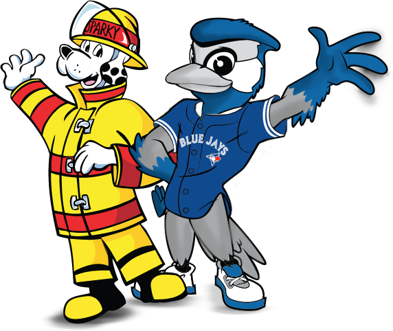 Mascots - Blue Jays Swing Into Summer Safety (572x482), Png Download