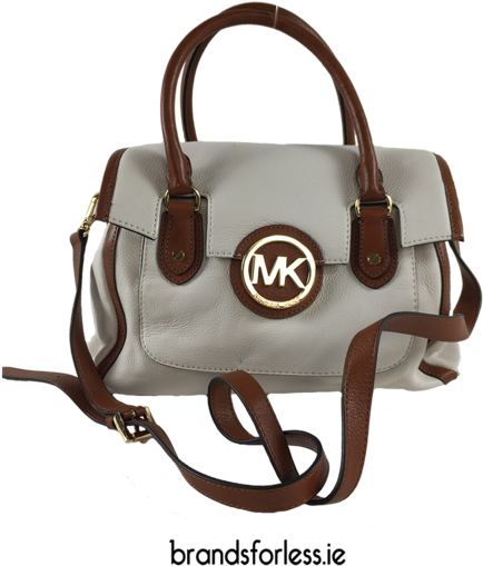 Michael Kors Margo Leather Shoulder Satchel Vanilla - Handbag (600x600), Png Download