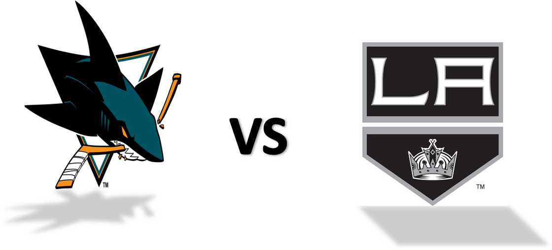 Los Angeles Kings Vs San Jose Sharks - Los Angeles Kings (1185x513), Png Download