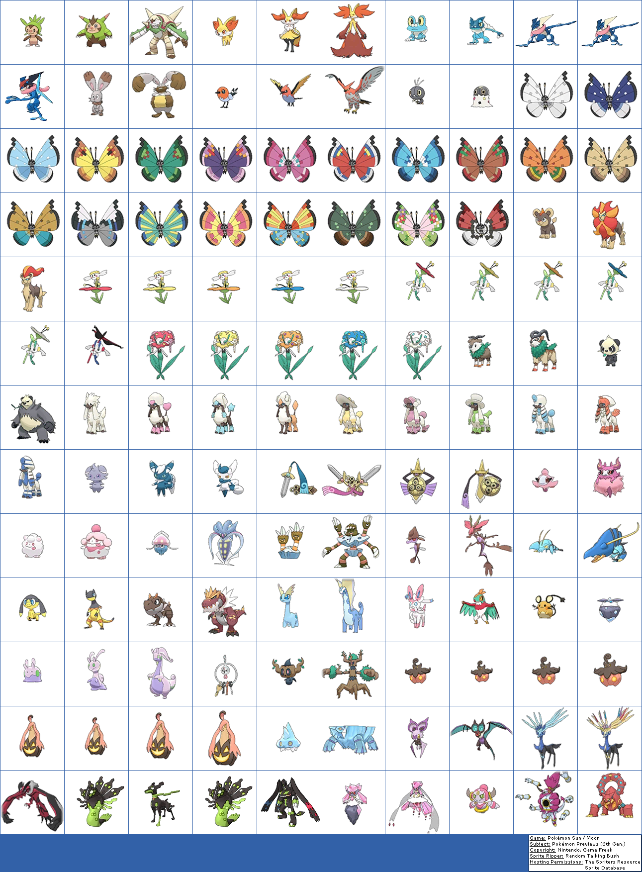 Click For Full Sized Image Pokémon Previews - 6th Generation Pokemon (1291x1753), Png Download