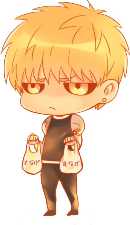 Svg Royalty Free Download Chibi Transparent One Punch - One Punch Man Genos Cute (416x720), Png Download